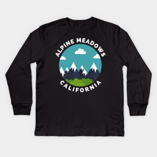 Alpine Meadows Ski Snowboard Mountain California Yosemite - Travel Kids Long Sleeve T-Shirt